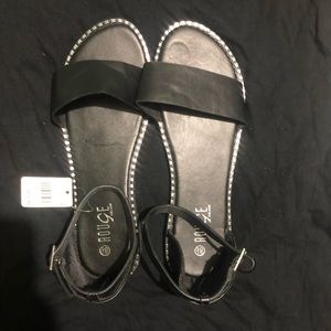 Black rhinestone slides
